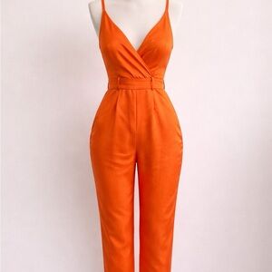 Orange Sleeveless Jumpsuit